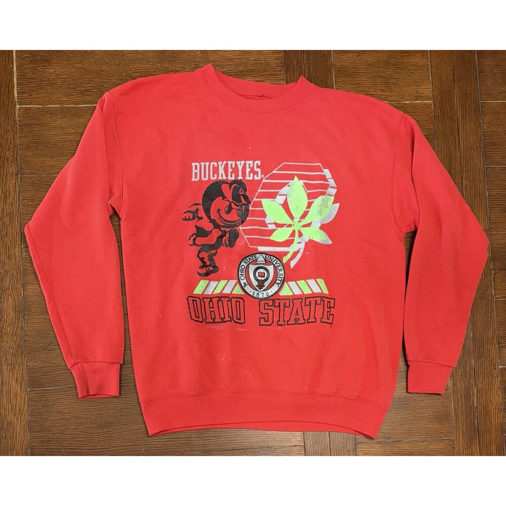 1989 Vintage Ohio State Buckeyes Men’s Size L Red Made In USA Crewneck Sweater
